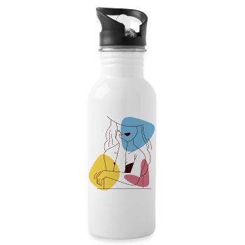Lady - Gourde avec paille intégrée - blanc - Droite