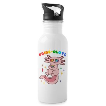 Axolotl Pride LGBTQ Stolz Geschenk - Trinkflasche mit integriertem Trinkhalm - Weiß - Rechts