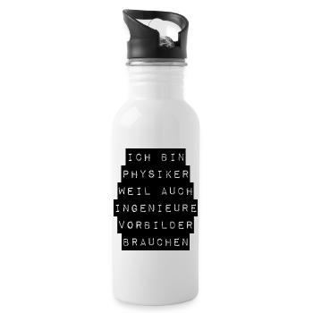 Physiker Physik lustiger Spruch Uni Ingenieure - Trinkflasche mit integriertem Trinkhalm - Weiß - Rechts