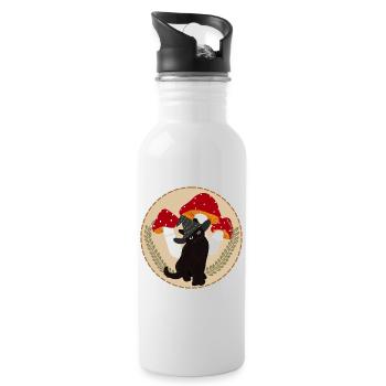 Witch kitten - Water bottle with straw - white - Right