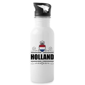 HOLLANDE - PAYS-BAS BLACK LINEART - Gourde avec paille intégrée - blanc - Droite