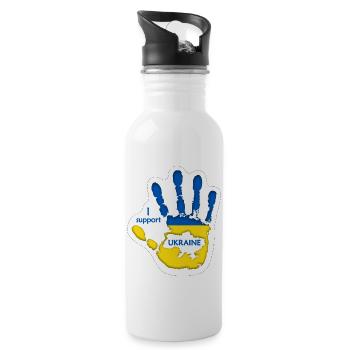 Print I Support ukraine - Water bottle with straw - white - Right