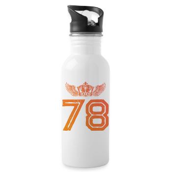 78 Number crown - Water bottle with straw - white - Right