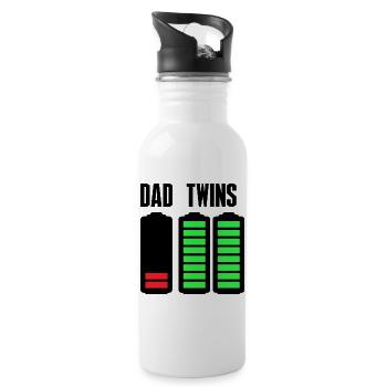 Neon Bar Equalizer on Black - Water bottle with straw - white - Right