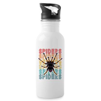 Retro Spider Propriétaire Tarantula 80's Texte - Gourde avec paille intégrée - blanc - Droite