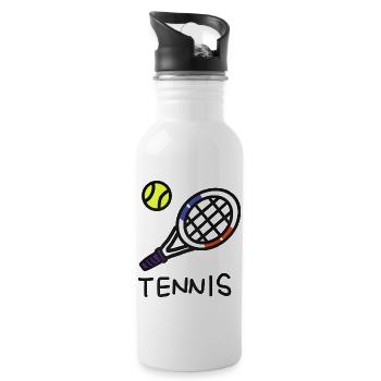 J'aime le tennis - i love tennis - Gourde avec paille intégrée - blanc - Droite