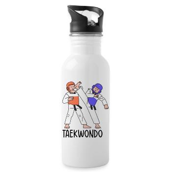 taekwondo - Gourde avec paille intégrée - blanc - Droite