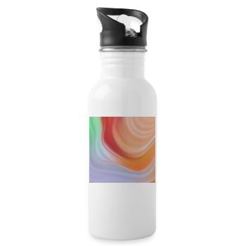 Colourful Gradient 5 - Water bottle with straw - white - Right