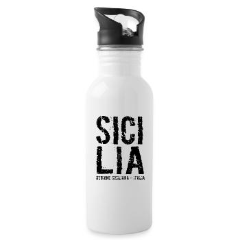 Sicily, Italy, Mediterranean - Water bottle with straw - white - Right