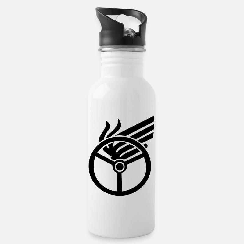 Driver - Water bottle with straw - white