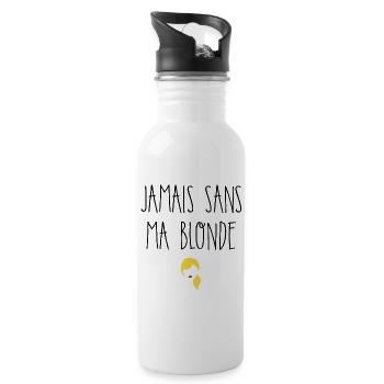 Jamais sans ma blonde - Gourde avec paille intégrée - blanc - Droite