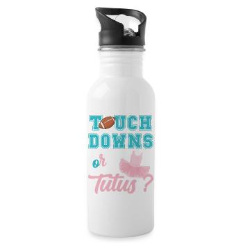 Touch downs or tutus gender reveal baby shower - Gourde avec paille intégrée - blanc - Droite