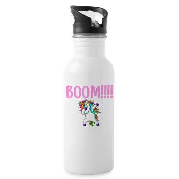 Dabbing birthday unicorn for kid 11 years old girl - Gourde avec paille intégrée - blanc - Droite