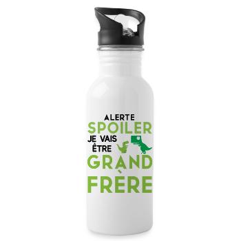 Enfant je vais être grand frère annonce grossesse - Gourde avec paille intégrée - blanc - Droite