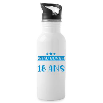 Beau gosse de 18 ans je gère cadeau anniversaire - Gourde avec paille intégrée - blanc - Droite