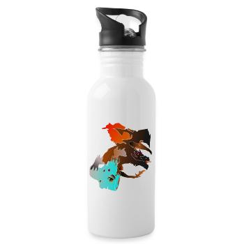 Dragon - Trinkflasche mit integriertem Trinkhalm - Weiß - Rechts