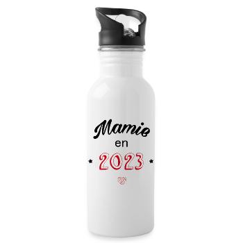 Mamie en 2023 - Gourde avec paille intégrée - blanc - Droite