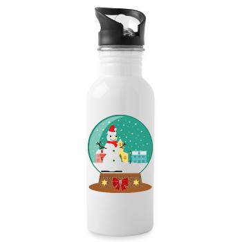 JOYEUX NOËL. - Gourde avec paille intégrée - blanc - Droite