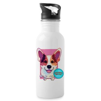 Best Corgi Mum - Water bottle with straw - white - Right