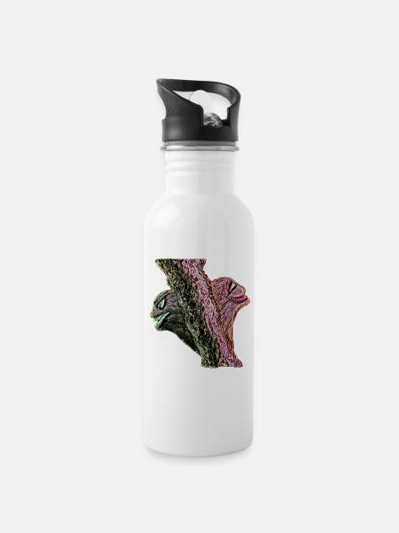 Duality - Water bottle with straw - white