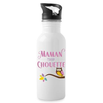Maman trop chouette cadeau original mère noël - Gourde avec paille intégrée - blanc - Droite