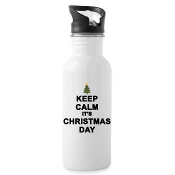 Keep calm Christmas - Water bottle with straw - white - Right