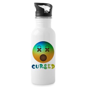 Cursed Emoji Shirt - Trinkflasche mit integriertem Trinkhalm - Weiß - Rechts