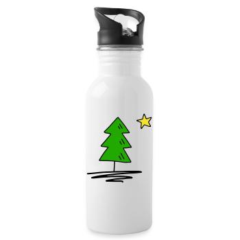 Fir tree - Water bottle with straw - white - Right