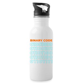 Binary code - Water bottle with straw - white - Right