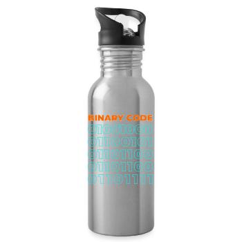 Binary code - Water bottle with straw - silver - Right