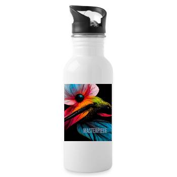 Ein inspirierender und motivierender Slogan für Sie - Trinkflasche mit integriertem Trinkhalm - Weiß - Rechts