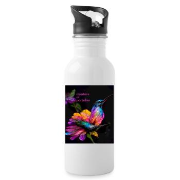 Créature paradisiaque - un magnifique colibri coloré - Gourde avec paille intégrée - blanc - Droite