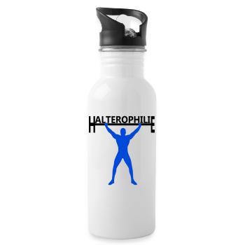 Haltérophilie - Gourde avec paille intégrée - blanc - Droite