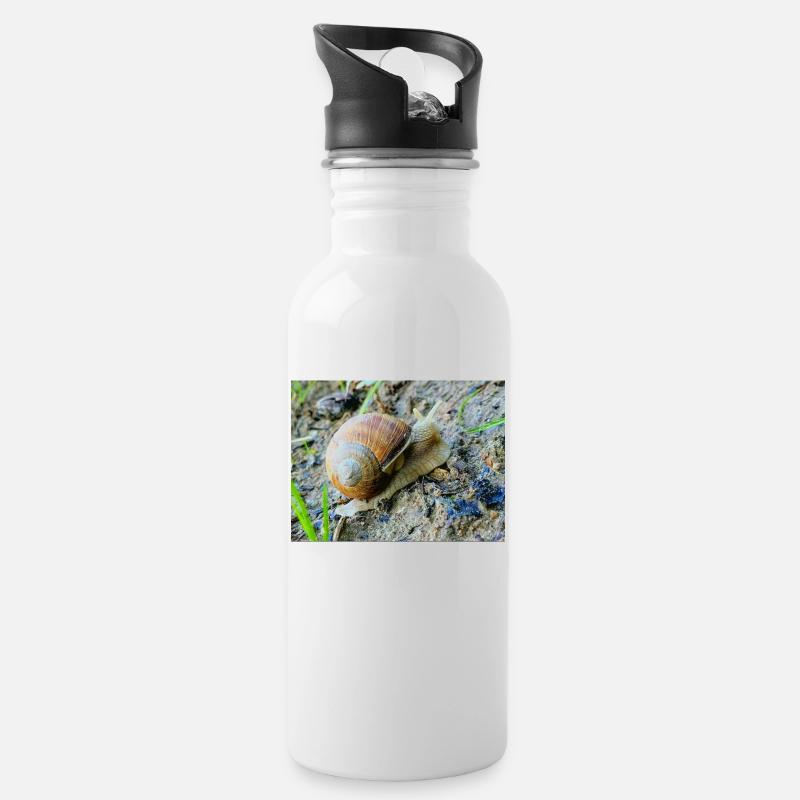 Lentement - Gourde avec paille intégrée - blanc