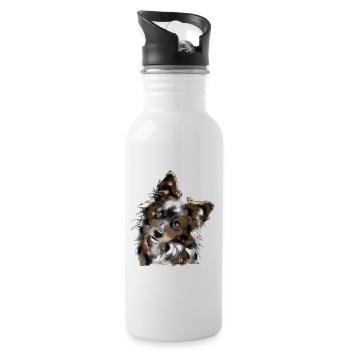 Australian Shepherd - Water bottle with straw - white - Right