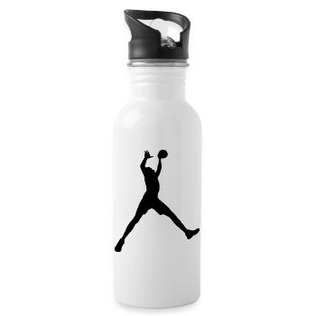 Basketball - Trinkflasche mit integriertem Trinkhalm - Weiß - Rechts