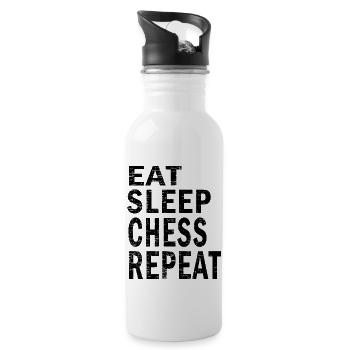 Eat sleep Chess repeat for Chess lovers - Water bottle with straw - white - Right