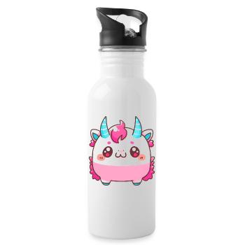 Mignon petit vampire licorne monstre style comique - Gourde avec paille intégrée - blanc - Droite