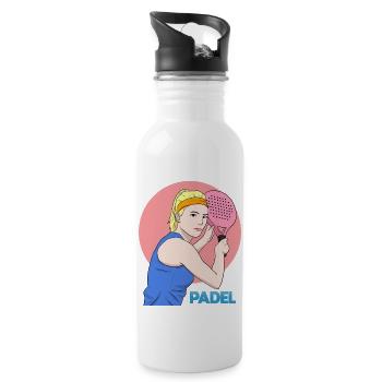 Padel Paddle Raquette Tennis Sport I Cadeau - Gourde avec paille intégrée - blanc - Droite