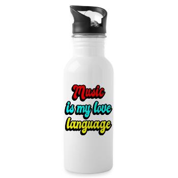 Music is my love language - Water bottle with straw - white - Right