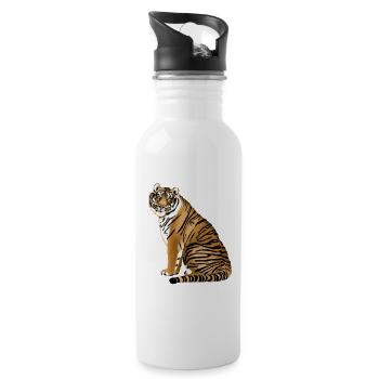 Tiger - Water bottle with straw - white - Right