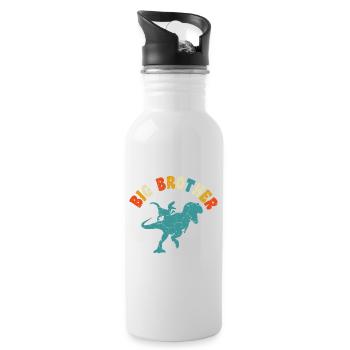 Beförderung zum Big Brother Dinosaurier Geschenk, Big Brother - Trinkflasche mit integriertem Trinkhalm - Weiß - Rechts