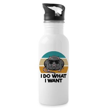 Rat lovers - Water bottle with straw - white - Right