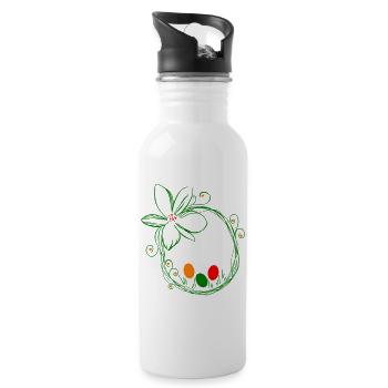 Easter nest with Easter eggs - Water bottle with straw - white - Right
