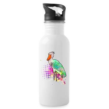 Shoebill Bird Ornithologist Forest I Gift - Water bottle with straw - white - Right