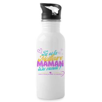 CADEAU pour MAMAN , Fête des Mères, Humour - Gourde avec paille intégrée - blanc - Droite