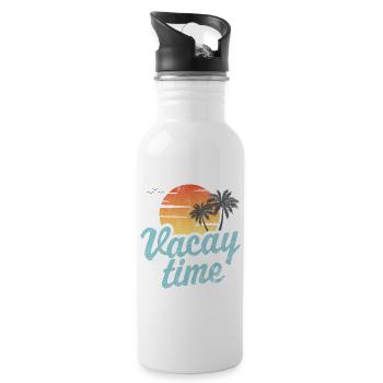 Vacay Time Beach - Water bottle with straw - white - Right