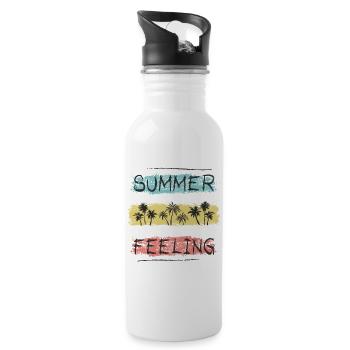 Summer Feeling - Water bottle with straw - white - Right