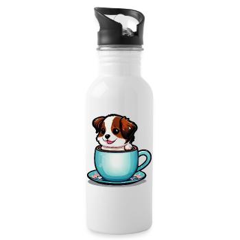 Chien mignon: Rien ne vaut le sourire d’un chien - Gourde avec paille intégrée - blanc - Droite