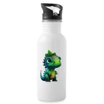 Baby Dinosaurier - Trinkflasche mit integriertem Trinkhalm - Weiß - Rechts